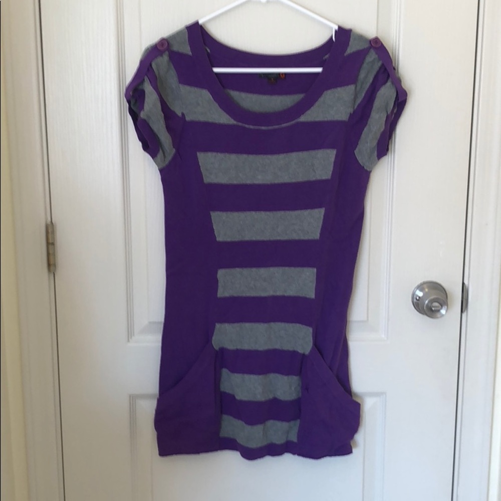 Purple and Gray Stripes Dress